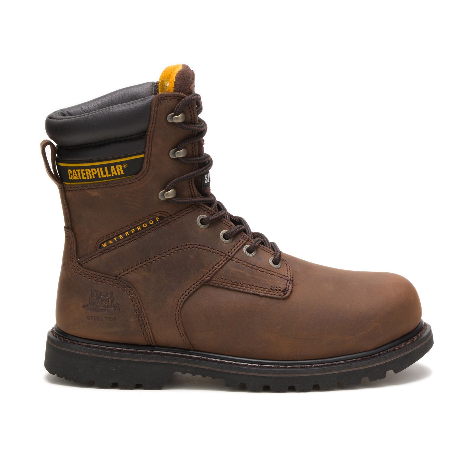 Caterpillar Salvo 8" Waterproof Steel Toe Thinsulate™ Philippines - Mens Steel Toe Boots - Dark Brown 67410VLEW